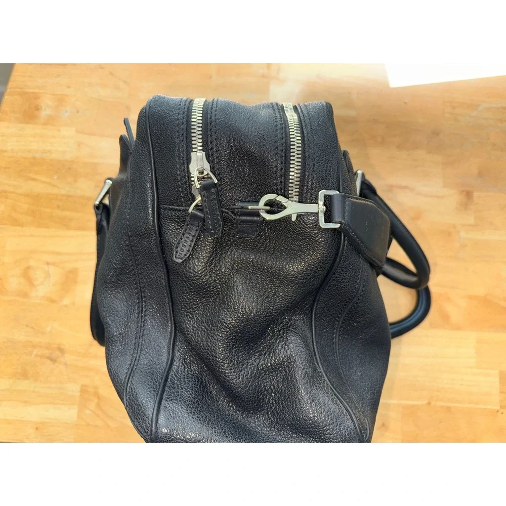 SMYTHSON Panama Leather‎ Double Zip Travel Bag Black